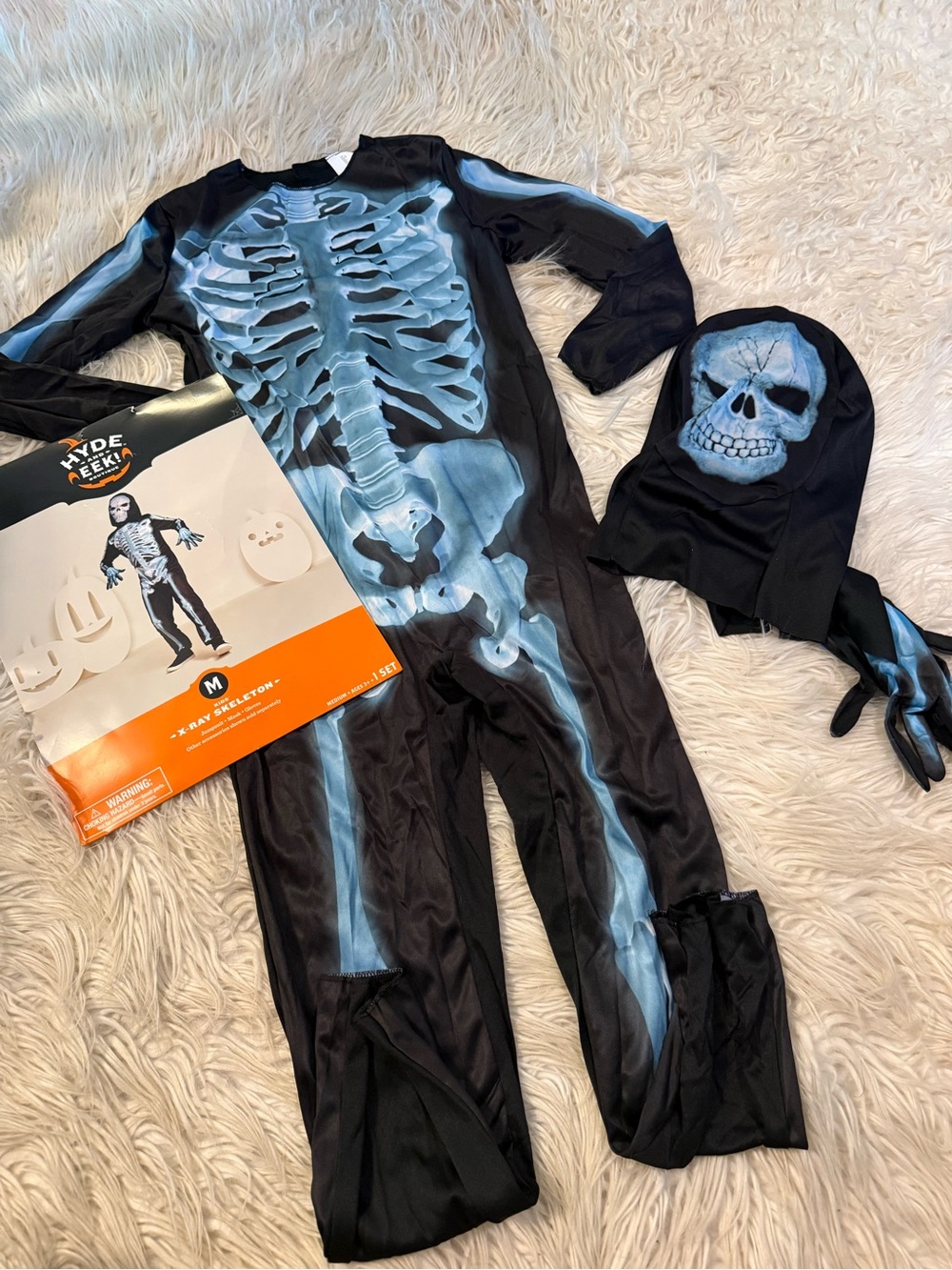 Black and Blue X-Ray Skeleton Kids Costume (E8)
